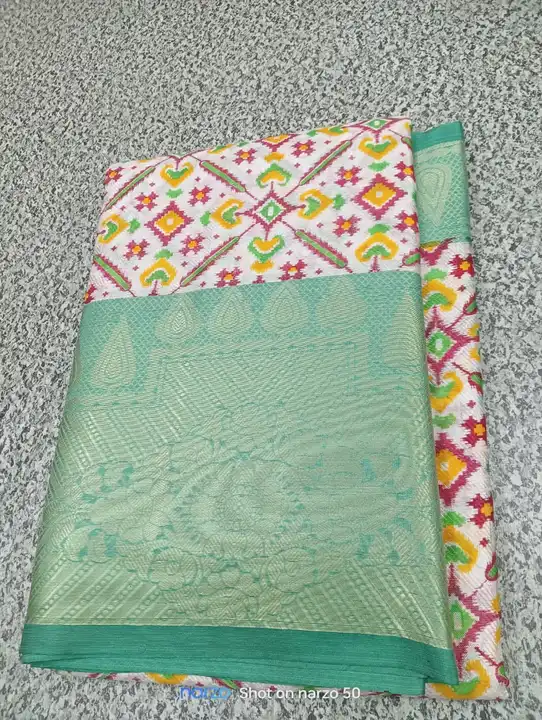 New collection Banarasi kora Sami print tanchui shoft fancy saree Rannig Blouse wholesalers  uploaded by Arbaz sarees manufacturer  on 11/25/2023
