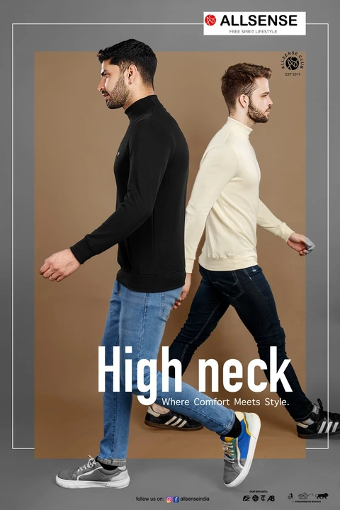 ALLSENSE Men's High Neck T-shirt  uploaded by business on 11/25/2023
