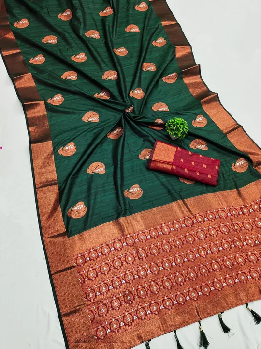 Zari weaving motifs &zari weaving rich pallu soft silk saree  uploaded by DHANANJAY CREATIONS on 11/25/2023