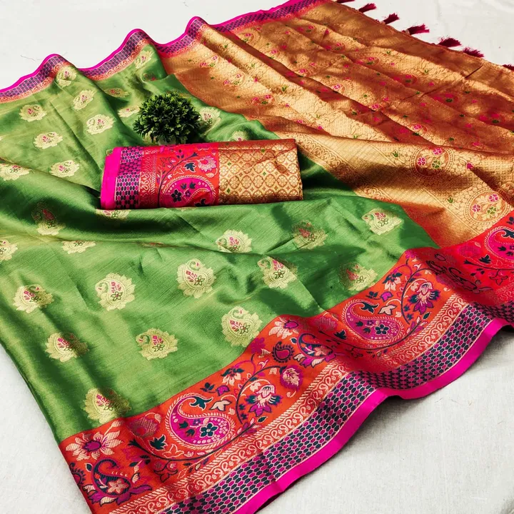 Zari weaving motifs and zari weaving rich pallu soft Kanjivaram silk saree uploaded by DHANANJAY CREATIONS on 11/25/2023