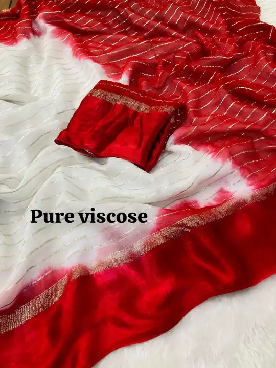*Durgapooja specials*

*Pure viscose satin saree with red and white concept*

*950+$* rate only

Ful uploaded by BOKADIYA TEXOFIN on 11/25/2023