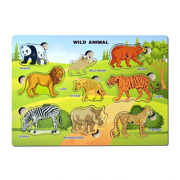 Wooden educational wild animals puzzle  uploaded by G K engineers on 11/26/2023