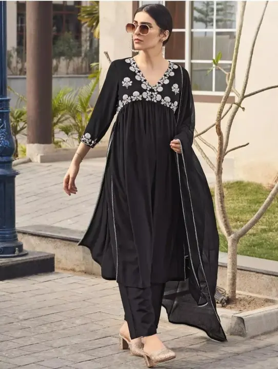 Black Beautifully Embroidered Piece  uploaded by A.L Fashion on 11/26/2023