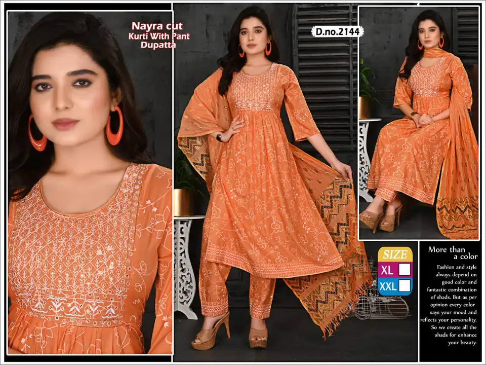 Nayra cut with pent dupatta  uploaded by business on 11/26/2023
