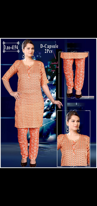 2 pcs pant kurti sets uploaded by Radha Creation , Maira sales for Readymade items on 11/26/2023
