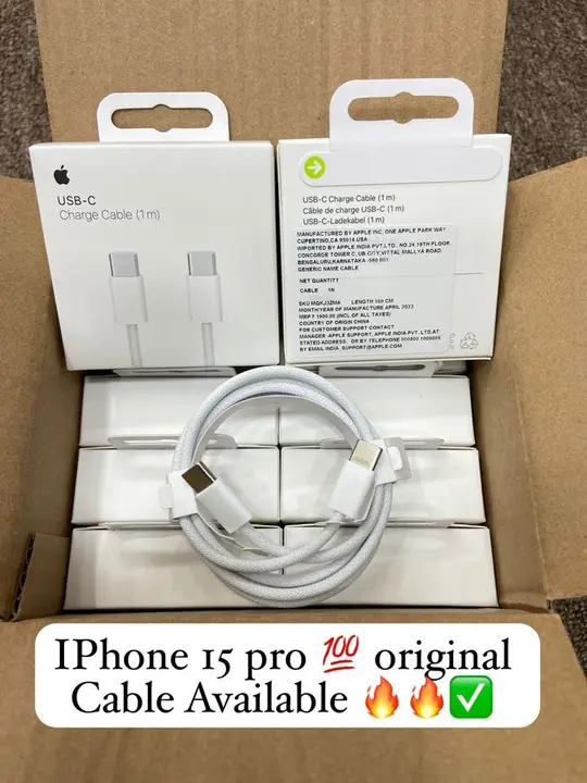 iPhone 15 c to c original cable (9740809600 uploaded by DR ENTERPRISES on 11/27/2023
