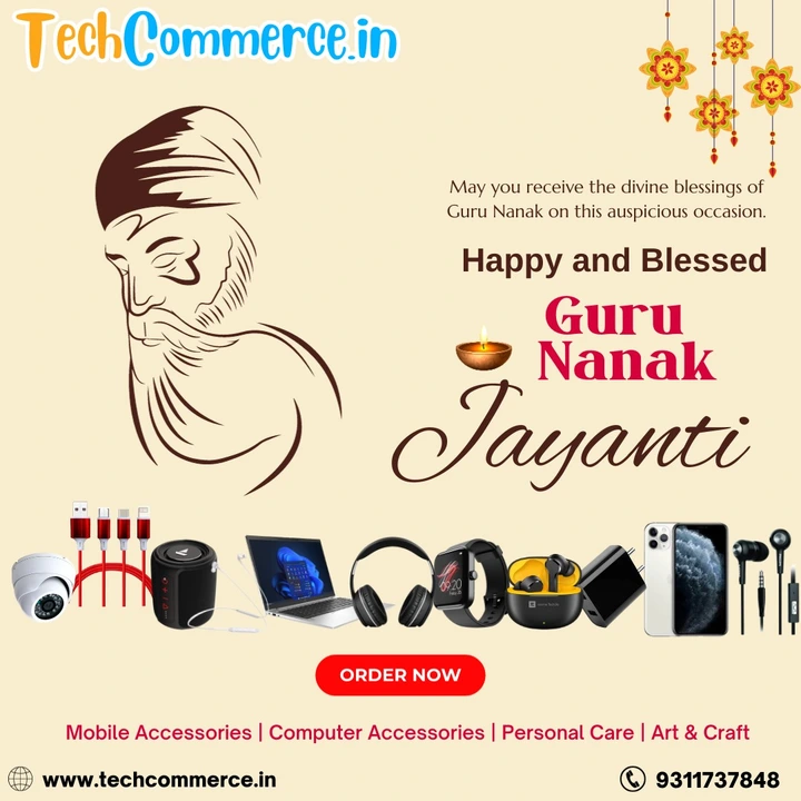 Post image "Golden blessings this Guru Nanak Jayanti! Elevate your tech with our special offers on premium mobile accessories. 🌟📱
Visit: www.techcommerce.in

#gurunanakjayanti #techblessings #onlineshopping #specialoffers #premium #mobileaccessories #techgadgets #GoldenBlessings #DivineTech #TechHarmony #techdeals #technology #lifestyle #digitalindia #smarthome #festival #goodvibes