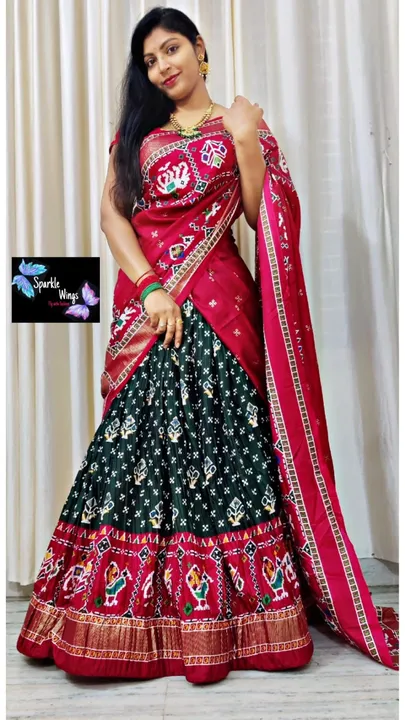 Post image *🌷 Trading Lehenga Collection🌷*
Lh
*Price Only :- 1600/- free Shipping*. N

*Khajuri Crushed Lehanga*



Twirl your fashion fervour with this celebrational and vibrant lehenga in promising color reflects interesting amalgamation of traditional heritage.

*Lehenga(Stitched)*
Lehenga Fabric : *Pure Dola Silk With Khajuri Box Crushed*
Lehenga Work : 
Khajuri Box Crushed With Foil Print And Digital Print 
Waist : SUPPORTED UP TO 42
Lehenga Closer :
Stitching : Stitched With Canvas
Length : 41
Flair : 3.5 Mtr 
And Micro Cotton inner

*Blouse(Unstitched)*
Blouse fabric : Dola Silk With Foil Print
Blouse Work : Foil Print Wok
Blouse Length : 1 Meter

*Dupatta*
Dupatta Fabric : 
*Pure Dola Silk With Viscose Border And Tassels*
Dupatta Work : Digital Print With Foil Print Work also comes with tassels 
Dupatta Length : 2.5 Meter

*Package Contain* : Lehenga, Blouse, Dupatta With Tassels 

*Weight : 0.980 kg*