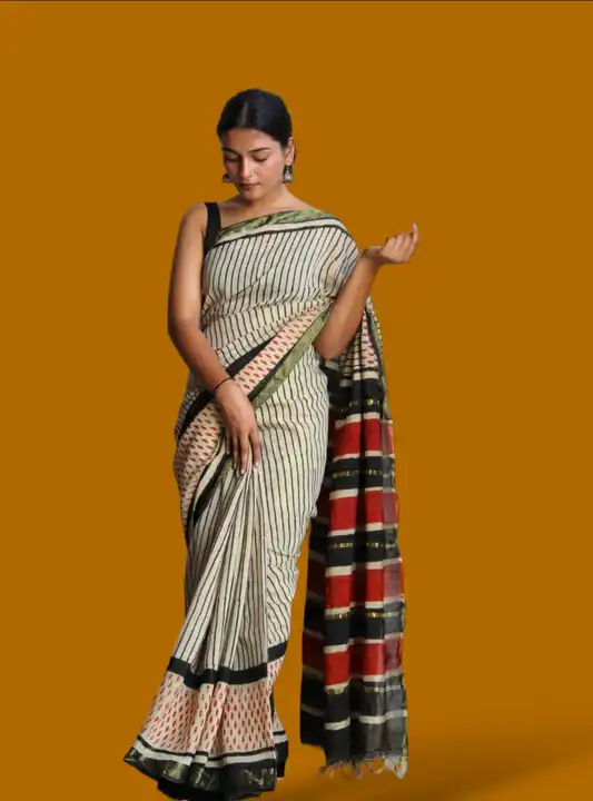 Chanderi silk saree  uploaded by Bagru Cotton Handblock on 11/28/2023