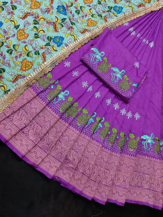 *Newly arrived swan embroidery dola silk halfsaree set*.
.
.
.
*Lengha -3.5 meter*
*Blouse -1 meter* uploaded by New Fabric official on 11/28/2023