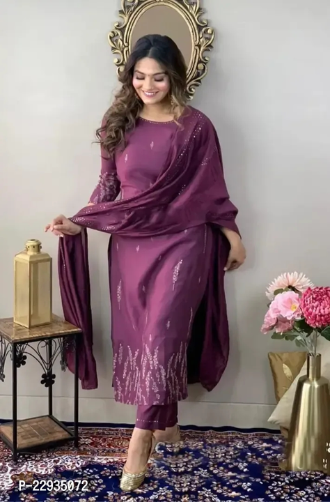 Stylish Fancy Designer Viscose Rayon Kurta With Bottom Wear And Dupatta Set For Women uploaded by R M online shop  on 11/28/2023