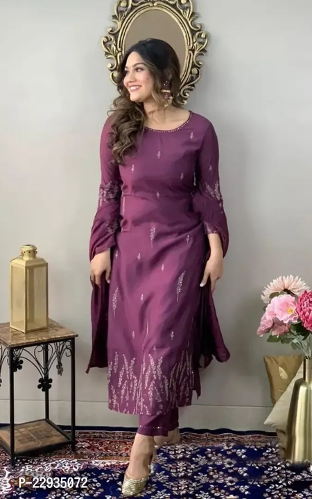 Stylish Fancy Designer Viscose Rayon Kurta With Bottom Wear And Dupatta Set For Women uploaded by R M online shop  on 11/28/2023