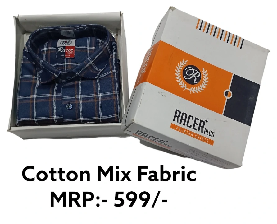 🏁🏁RACER PLUS🏁🏁(SUB BRAND OF 1KKA) EXCLUSIVE  COTTON MIX CHECKERED BOX PACK SHIRTS FOR MEN uploaded by business on 11/28/2023