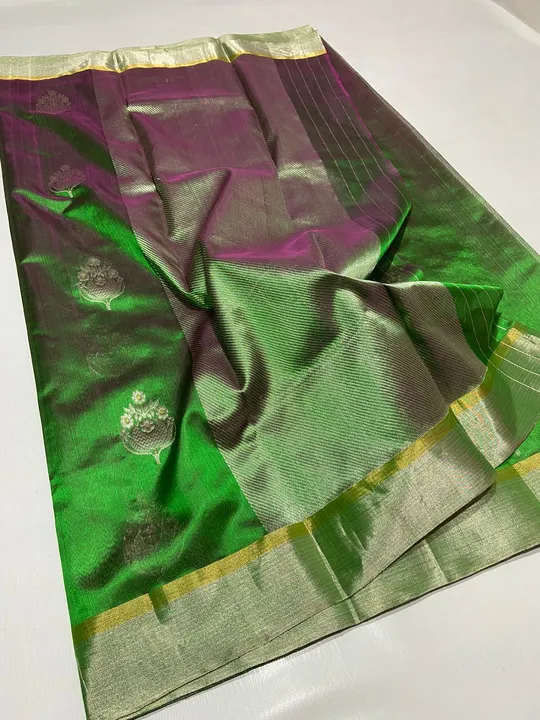 Pure handwoven traditional chanderi katan silk saree uploaded by Virasat handloom chanderi on 11/28/2023