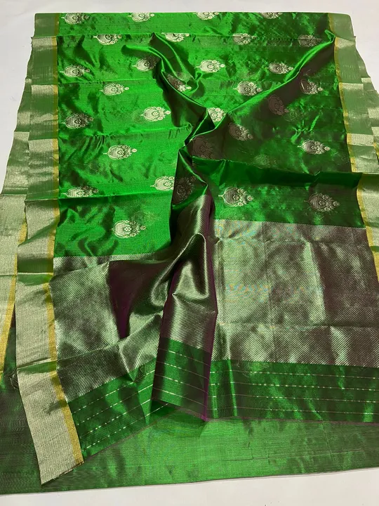 Pure handwoven traditional chanderi katan silk saree uploaded by Virasat handloom chanderi on 11/28/2023