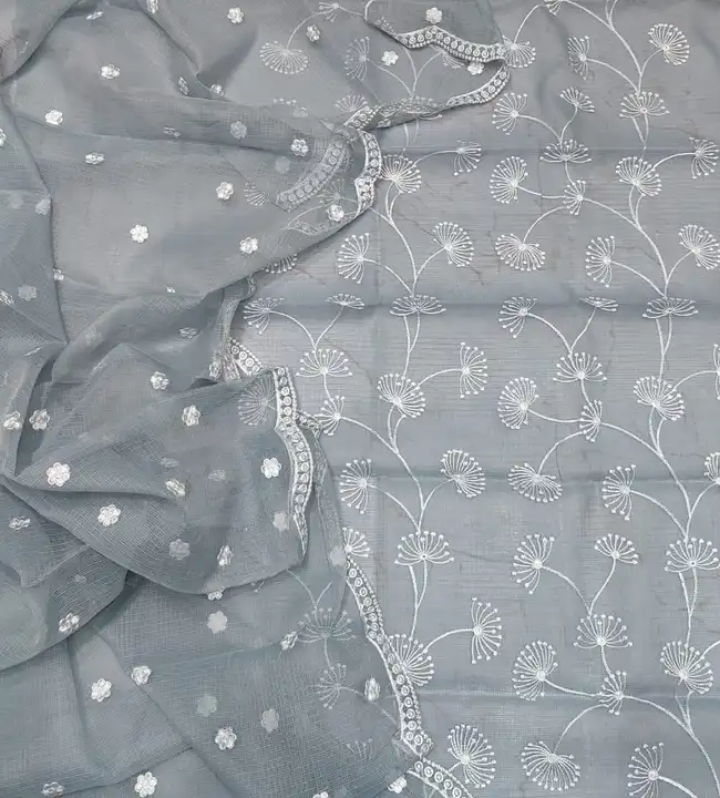 Kota doria embroidery work suit  uploaded by Ansari Handloom on 11/29/2023