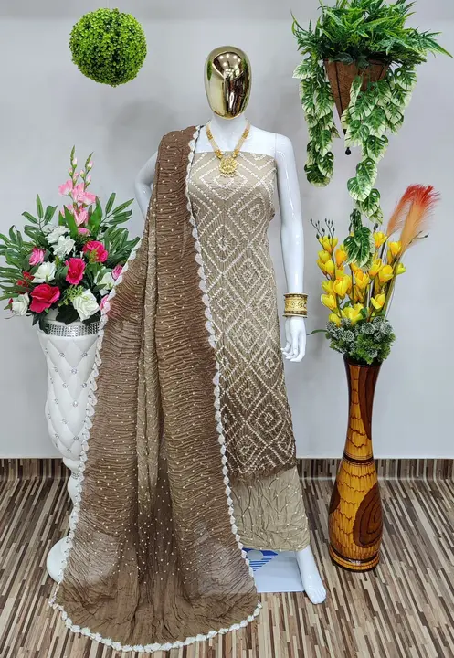 Satin cotttan bhandni suit uploaded by Faiz handicrafts on 11/29/2023