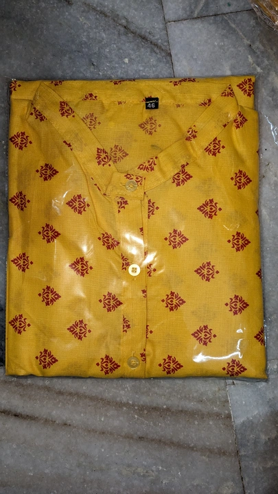 Yellow printed Kurta  uploaded by Laxmipriya Traders on 12/1/2023