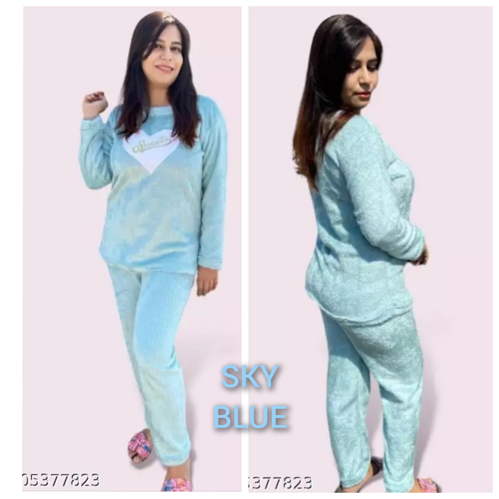 Post image WINTER WEAR NIGHTVWEAR SETS 
GOOD QUALITY GLACIER FABRIC 
FEEE SIZE FITS UPTO 40 BUST 
7/8 COLORS AVAILABLE 
READY STOCKS