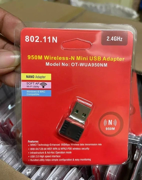 950Mbps Mini WiFi Dongle USB Adapter uploaded by Shri Shankeshwar Telecom on 12/1/2023