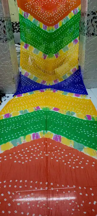 Bandhani chiffon saree  uploaded by Royal chundari house on 12/1/2023