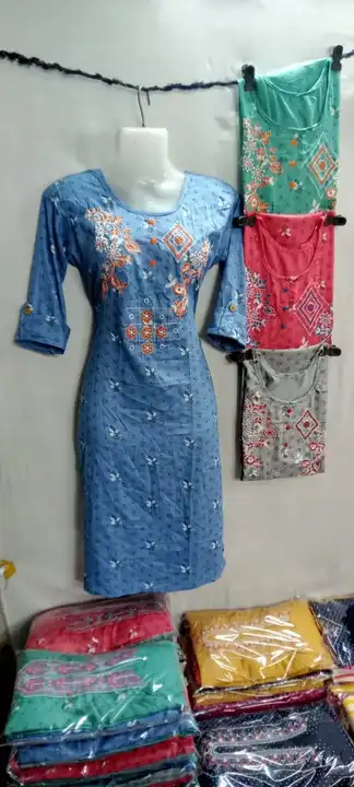 Rayon print embroidery kurti best quality  uploaded by Sneha collection 9593994622 call me on 12/1/2023