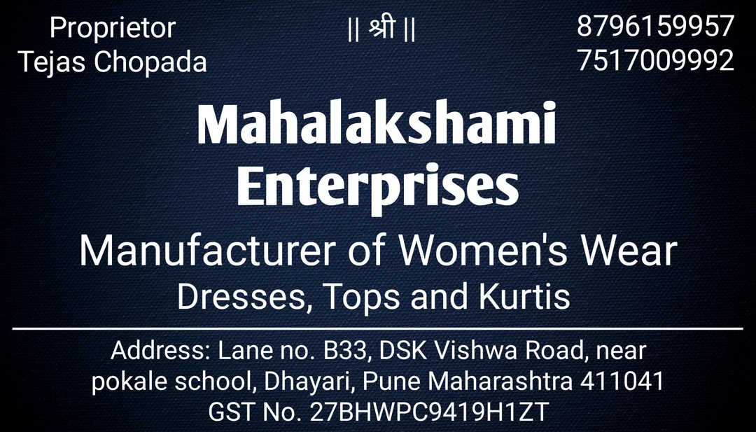 Post image I'm Tejas Chopada from Mahalakshmi Enterprises (Majestykart.com)
We're manufacturer of women's and kids wear from Pune Maharashtra. Checkout our catalogue in our profile...