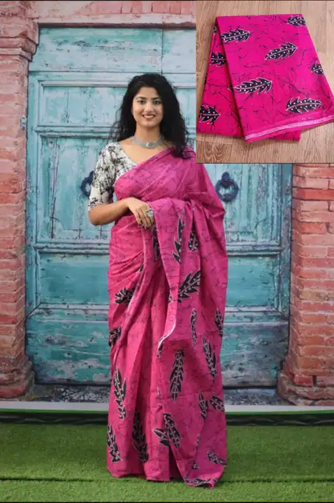 Post image Hey! Checkout my new product called
🍁NEW ARRIVAL 🍁

🍁Bagru Block Print Cotton mulmul sarees with blouse 

🍁All saree with same blous.
