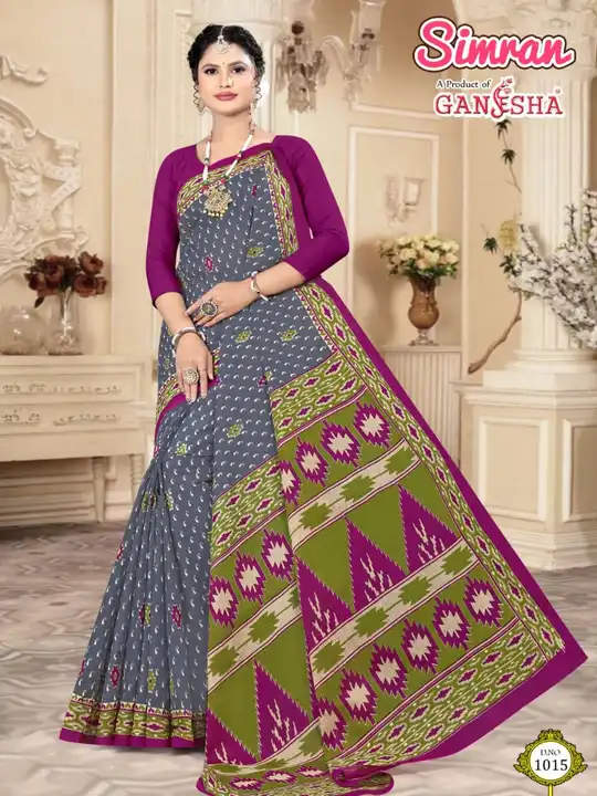 CASUAL WEAR COTTON PRINT SAREE uploaded by Swastik creation on 12/2/2023