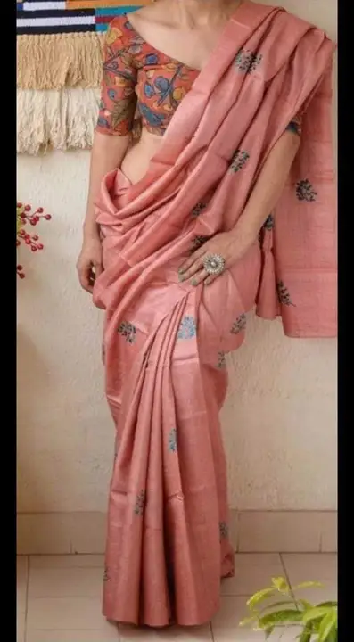 BHAGALPURI PURE TUSSUR GHICHA EMBROIDERY WORK SAREE  uploaded by S.N.COLLECTIONS  on 12/2/2023