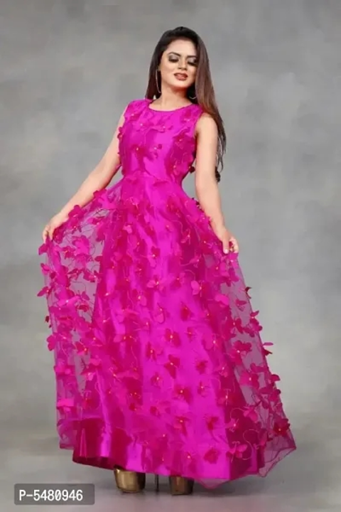 Women's Net Embroidery Semi-Stitched Gown uploaded by business on 12/3/2023