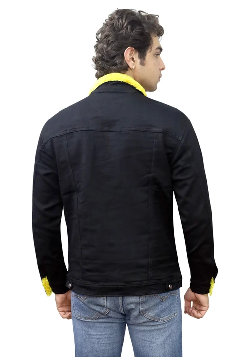 Black fur yellow jacket  uploaded by Flyhood jeans on 12/3/2023