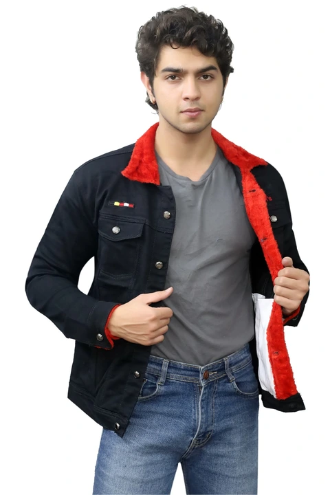 Black red fur jacket  uploaded by Flyhood jeans on 12/3/2023