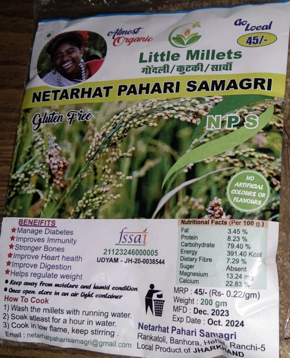 Post image Little Millets (Gondli/Kutki) unpolished available (export quality)