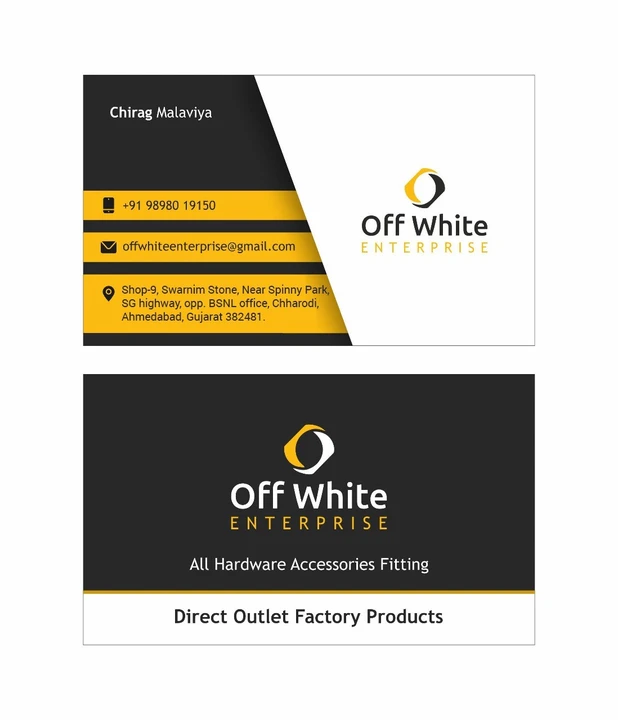 Visiting card store images of Off White Enterprise