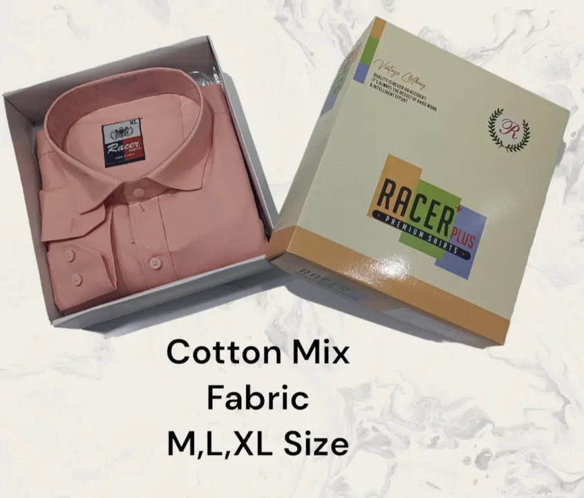 🏁🏁RACER PLUS🏁🏁(SUB BRAND OF 1KKA) EXCLUSIVE COTTON BLEND SOLID BOX PACK SHIRTS FOR MENS uploaded by Kushal Jeans, Indore on 12/4/2023