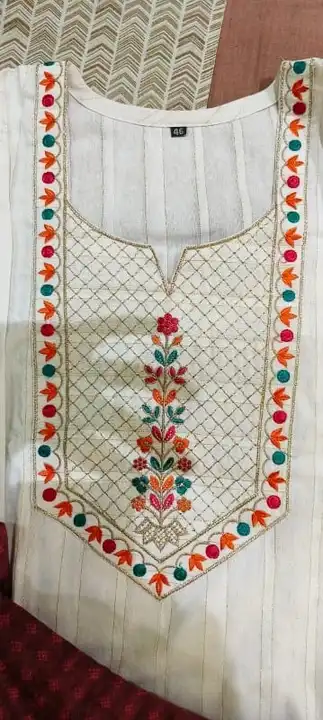 Embroidery khadi cotton kurti, only kurti uploaded by XANON CLOTHING on 12/4/2023