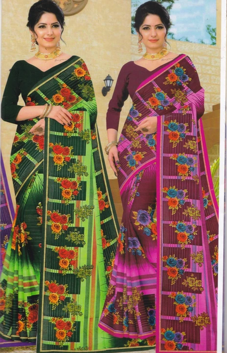 Chiffon saree with blouse piece  uploaded by business on 12/4/2023