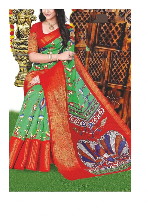 Beautiful Jacquard saree with blouse piece  uploaded by business on 12/4/2023