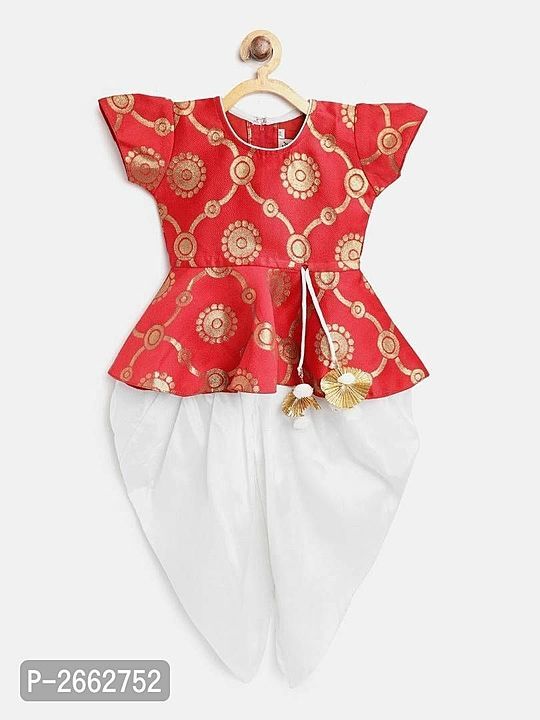 *Ethnic Doll Jacquard Dhoti Peplum Top- Red* uploaded by My Shop Prime on 7/18/2020