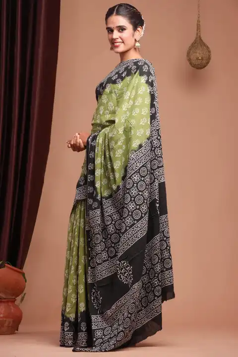 Hand block printed cotton mulmul sarees  uploaded by The print house  on 12/5/2023