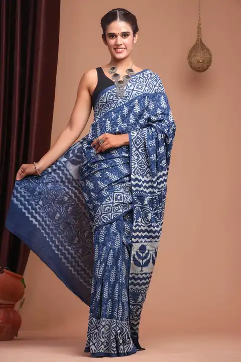 Cotton mulmul saree  uploaded by The print house  on 12/5/2023