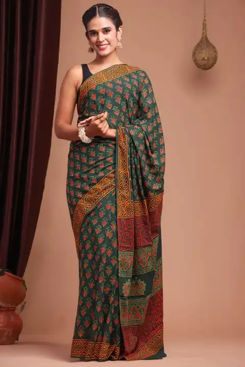 Cotton mulmul saree  uploaded by The print house  on 12/5/2023