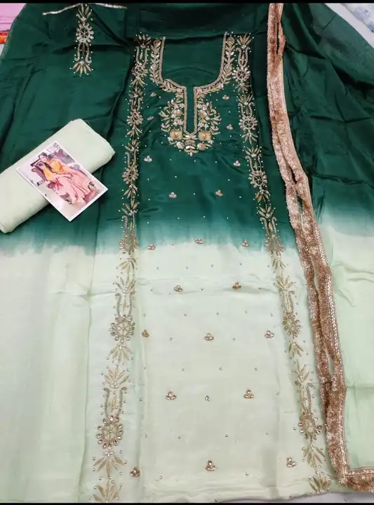 Upada silk suit with organza dupatta uploaded by business on 12/5/2023