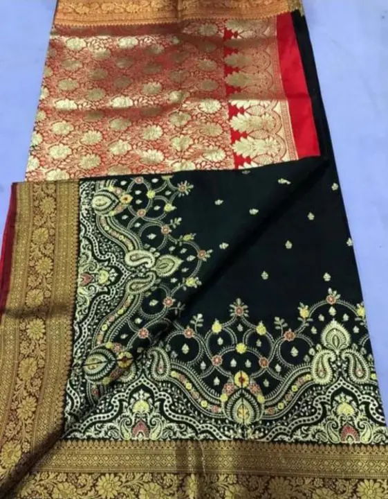 Satin Full Embroidery work Saree uploaded by Atira Life Style on 12/5/2023
