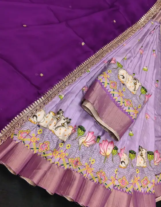 *Newly arrived kalamkari pichwai print with handwork half saree lengha set*
.
.
 
*Lengha -3.5 Meter uploaded by New Fabric official on 12/6/2023