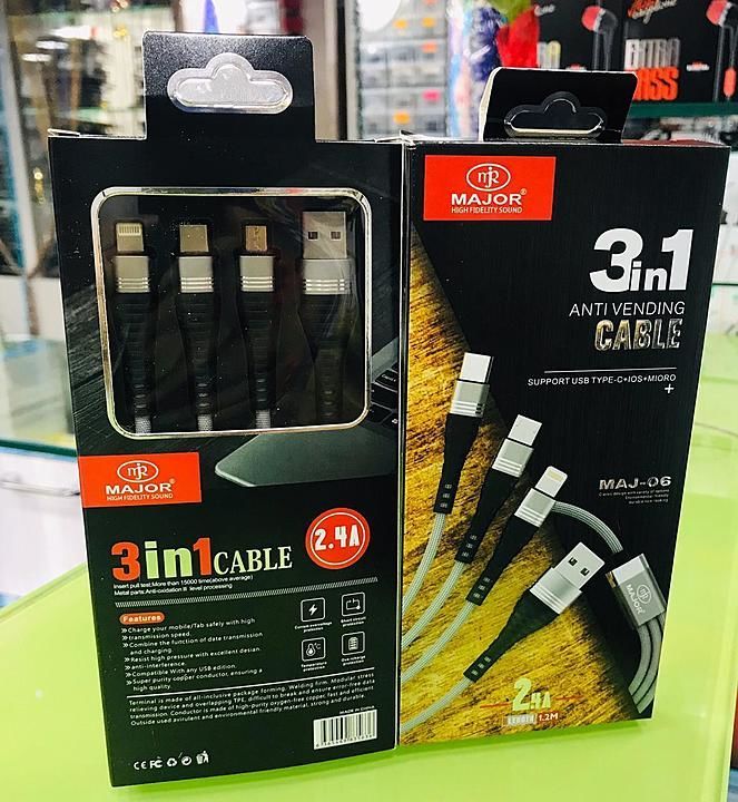 3 in 1 cable 
 Order whatsapp kare 
  pe uploaded by Shiv fashion world on 7/18/2020