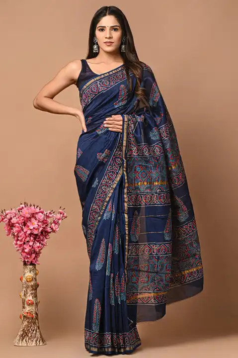 Chanderi silk saree  uploaded by The print house  on 12/6/2023