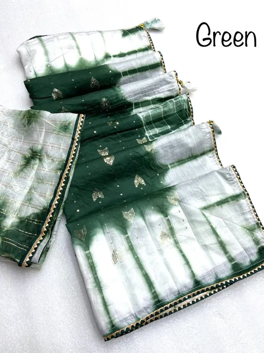 *new launch- batik Sibori print with seqance work🌟*  *fabric- ♾♾ *exclusive latest design in batik  uploaded by Marwadi Businessmen on 12/7/2023