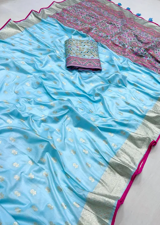 *New arrivals ✨*

*Catlog :- Kasturi*

*Pure muslin viscose silk saree with pashmina pallu & allover uploaded by Divya Fashion on 12/7/2023